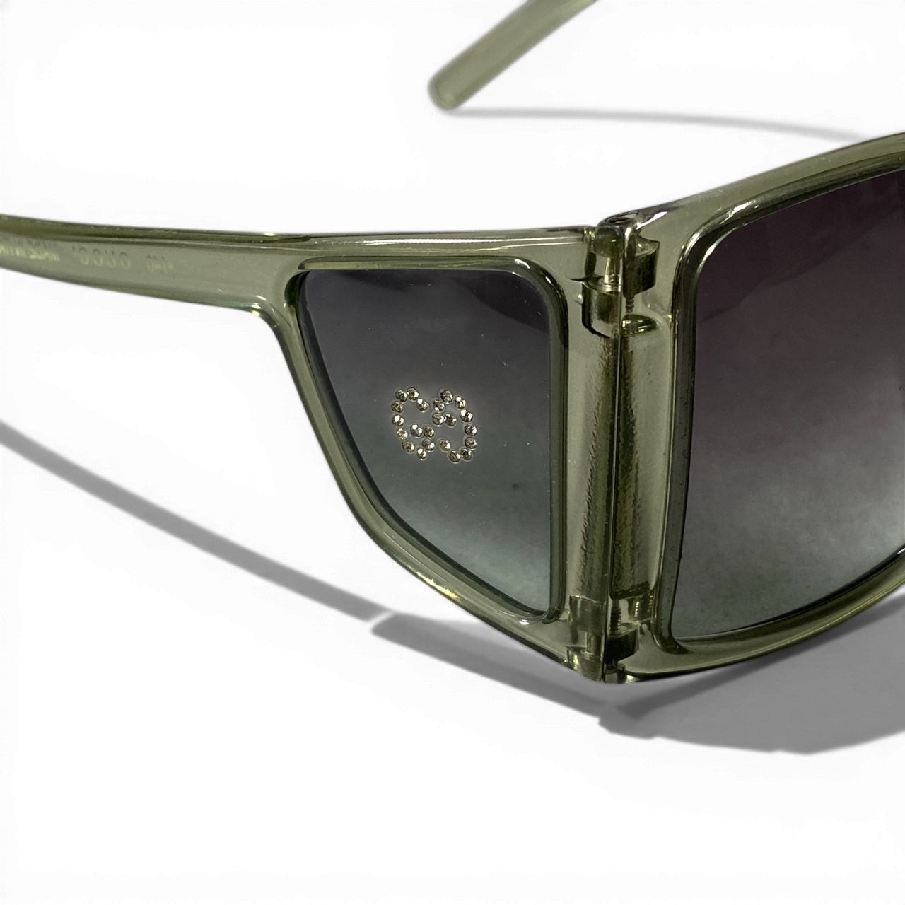 d9 GUCCI グッチ ラインストーンGGロゴ サングラス Rhinestone GG Sunglasses GG2466 56□12 グリーン アイウェア メガネt18r