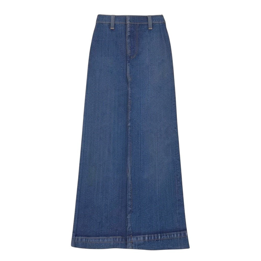 Aj15 【美品】 PLEATS PLEASE プリーツプリーズ デニム転写プリントスカート PP41-JG923 サイズ3 ブルー ポリエステル100％ レディースu02t