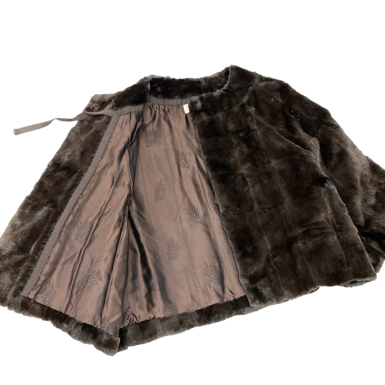 Ef8 MARNI マルニ ノーカラー ファージャケット サイズ40 イタリア製 ブラウン レディース 女性用u02t