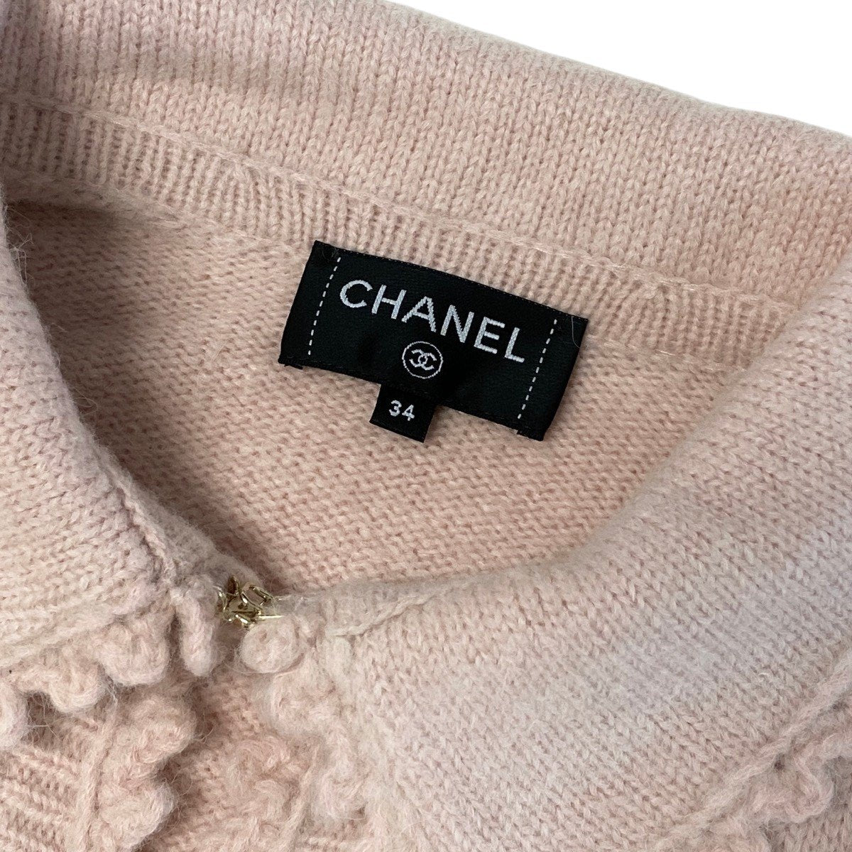Cj22 【極美品】CHANEL 25~26AW カシミヤジャケットカーディガン ラインストーンココマーク LOOK48 P80281 34サイズ ピンク レディース 女性用k02i