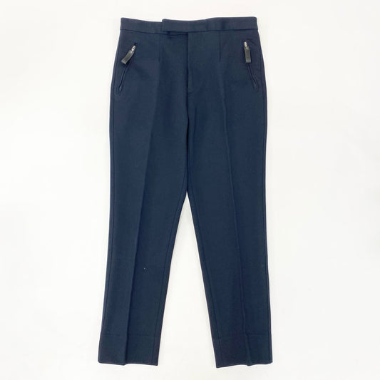 23i17 GIANFRANCO FERRE ジャンフランコフェレ イージースラックス ジャージーパンツ ストラップジップ 50 ネイビー ナイロン メンズ イタリア製u02t
