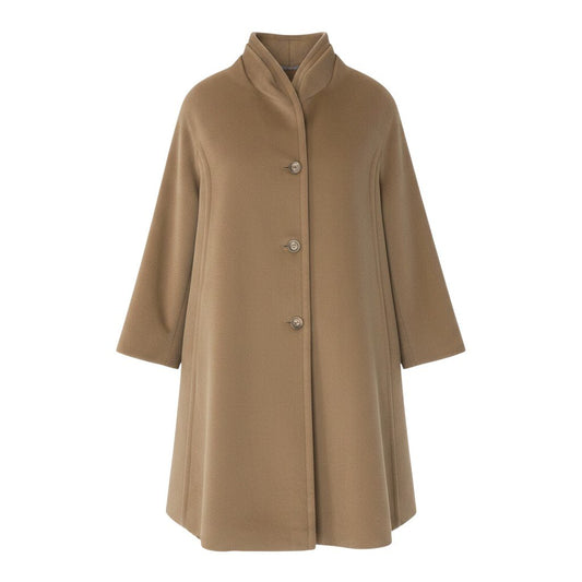 82f17 MaxMara マックスマーラ Aライン ロングコート ウールカシミヤコート アウター 38サイズ ベージュ レディース 女性用u02t