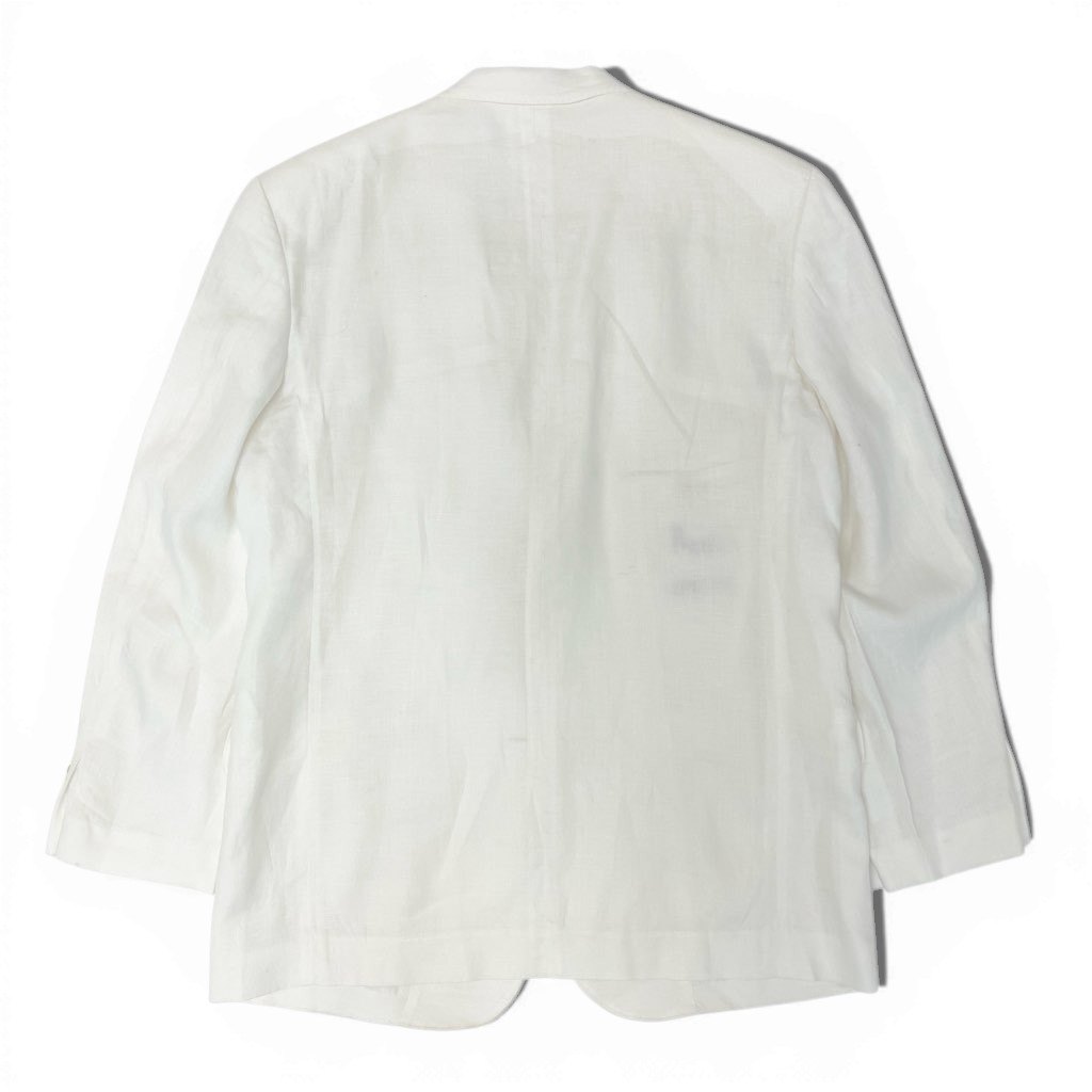 40l25 Papas パパス テーラードジャケット サマージャケット ブレザー 50 ホワイト リネン メンズ 紳士服u02t