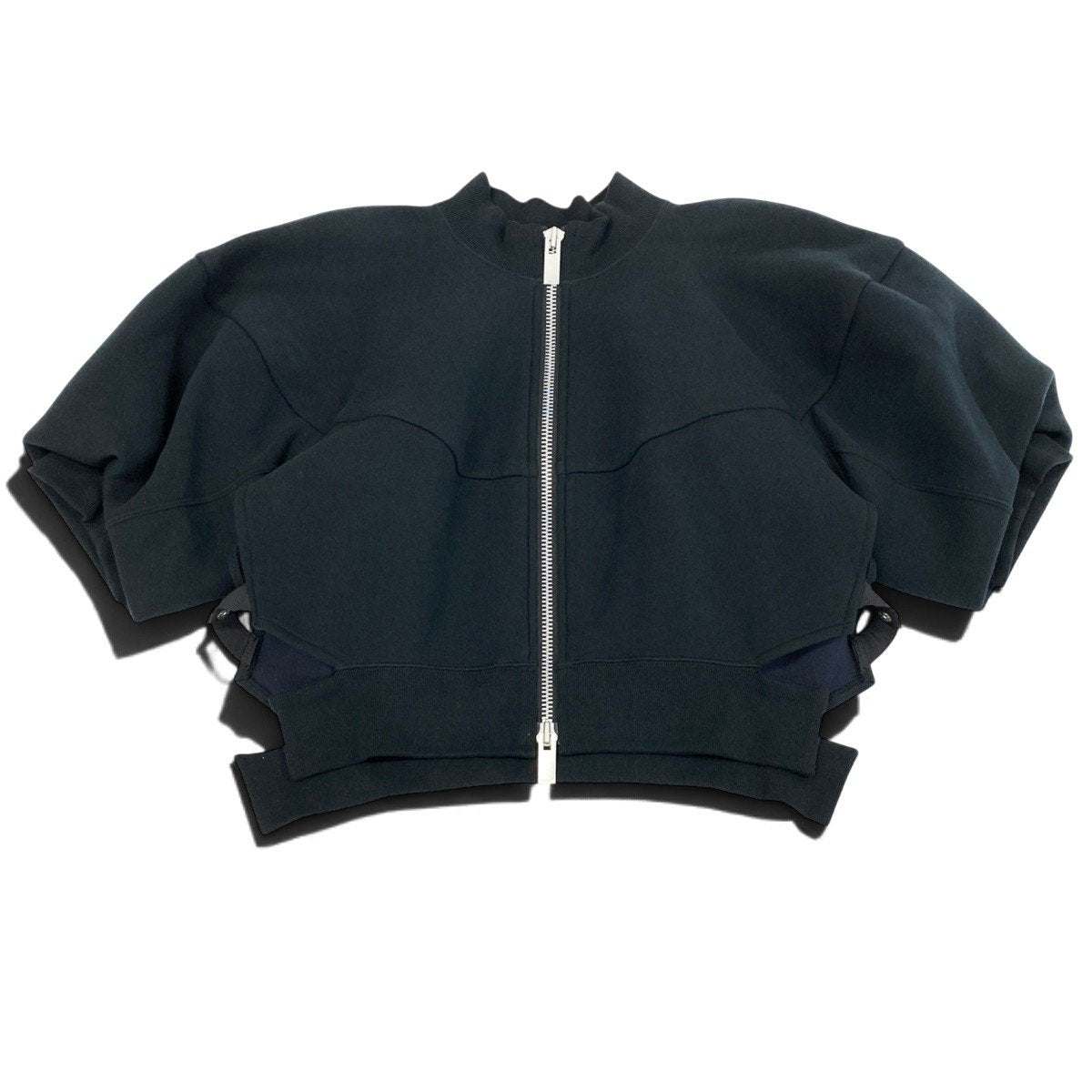 Aj19 sacai サカイ スポンジ スウェット ブルゾン  24-07257 サイズ2 ブラック レディースu02t