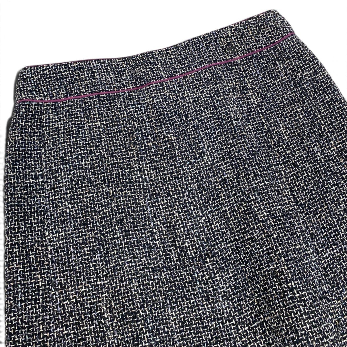 h31 【美品】CHANEL 2003AW ツイードスカート ココマーク 膝丈 P21650 40サイズ マルチカラー レディース 女性用k02i