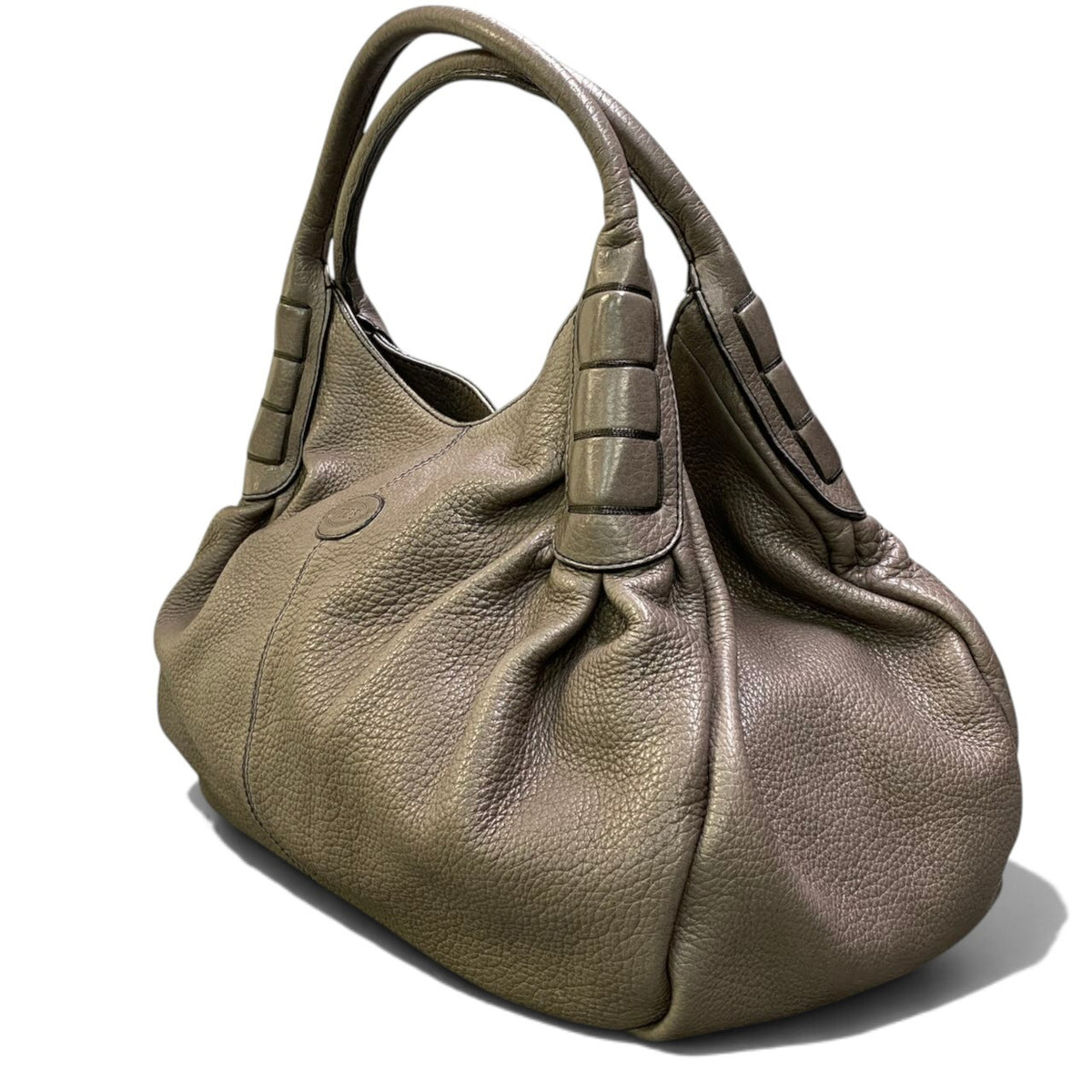 Aj2 TOD’S トッズ レザーショルダーバッグ Leather Shoulder Bag グレー ハンドバッグ 鞄t18r