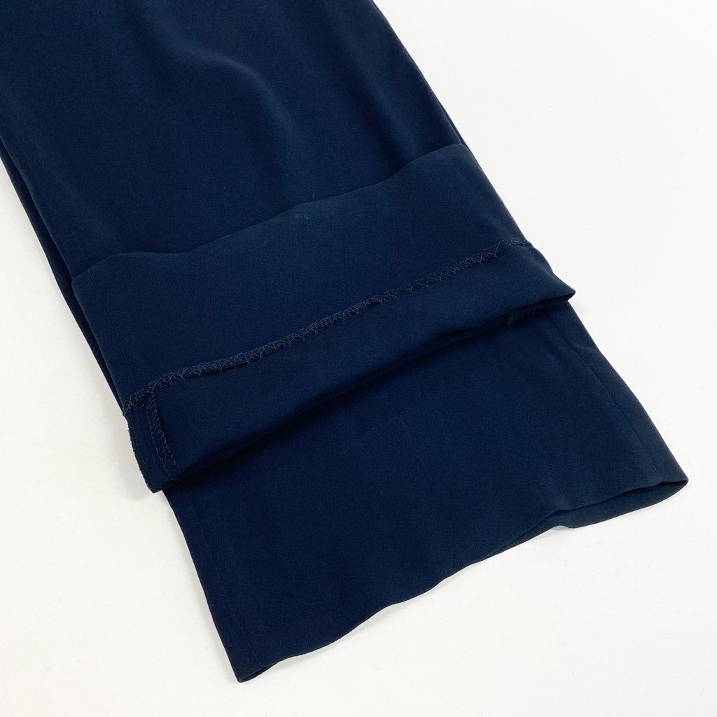 62l24 EMPORIO ARMANI エンポリオアルマーニ パンツスーツ セットアップ ジャケット ボトムパンツ 40サイズ ネイビー レディースo07t