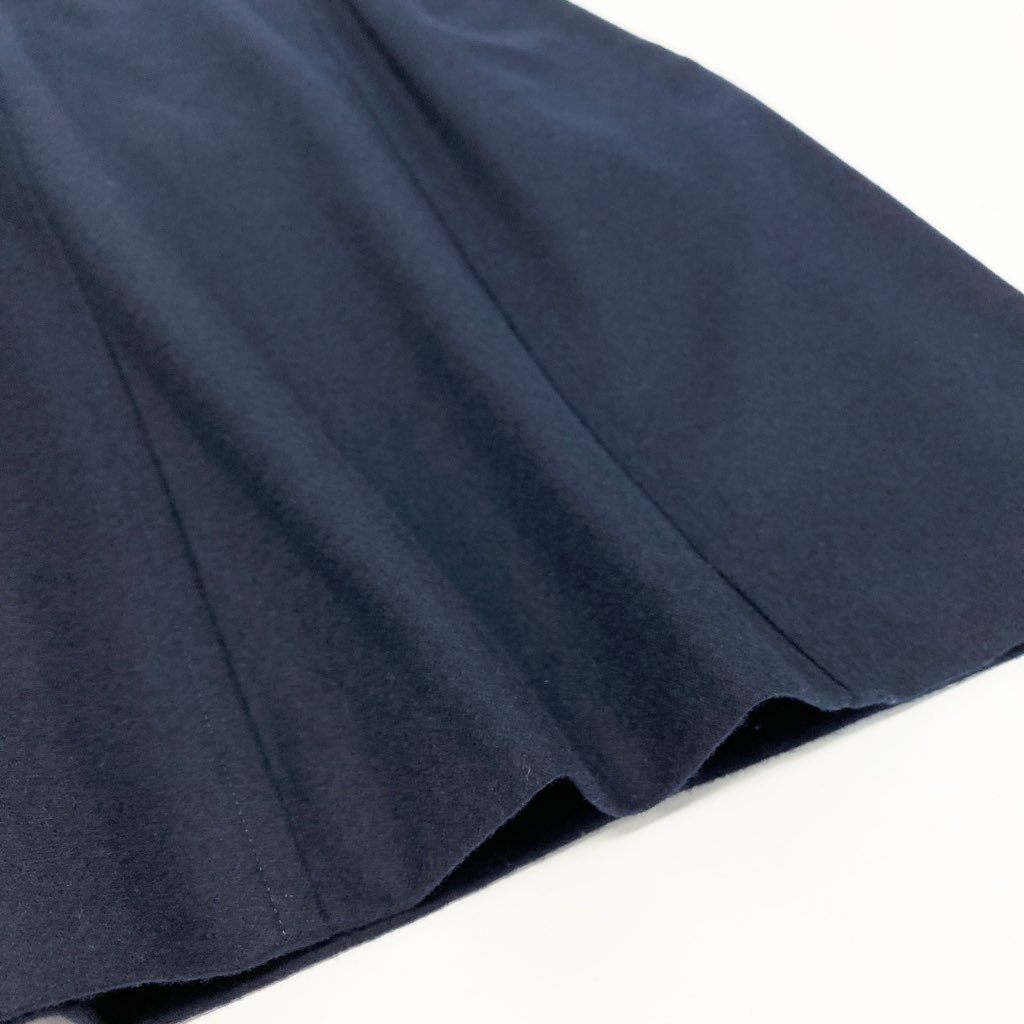 54l28【新品保管品】Christian Dior クリスチャンディオール Vintage ウールスカート タイトスカート ロゴ金具 Mサイズ ネイビー ウール100％ レディース 女性用o07t