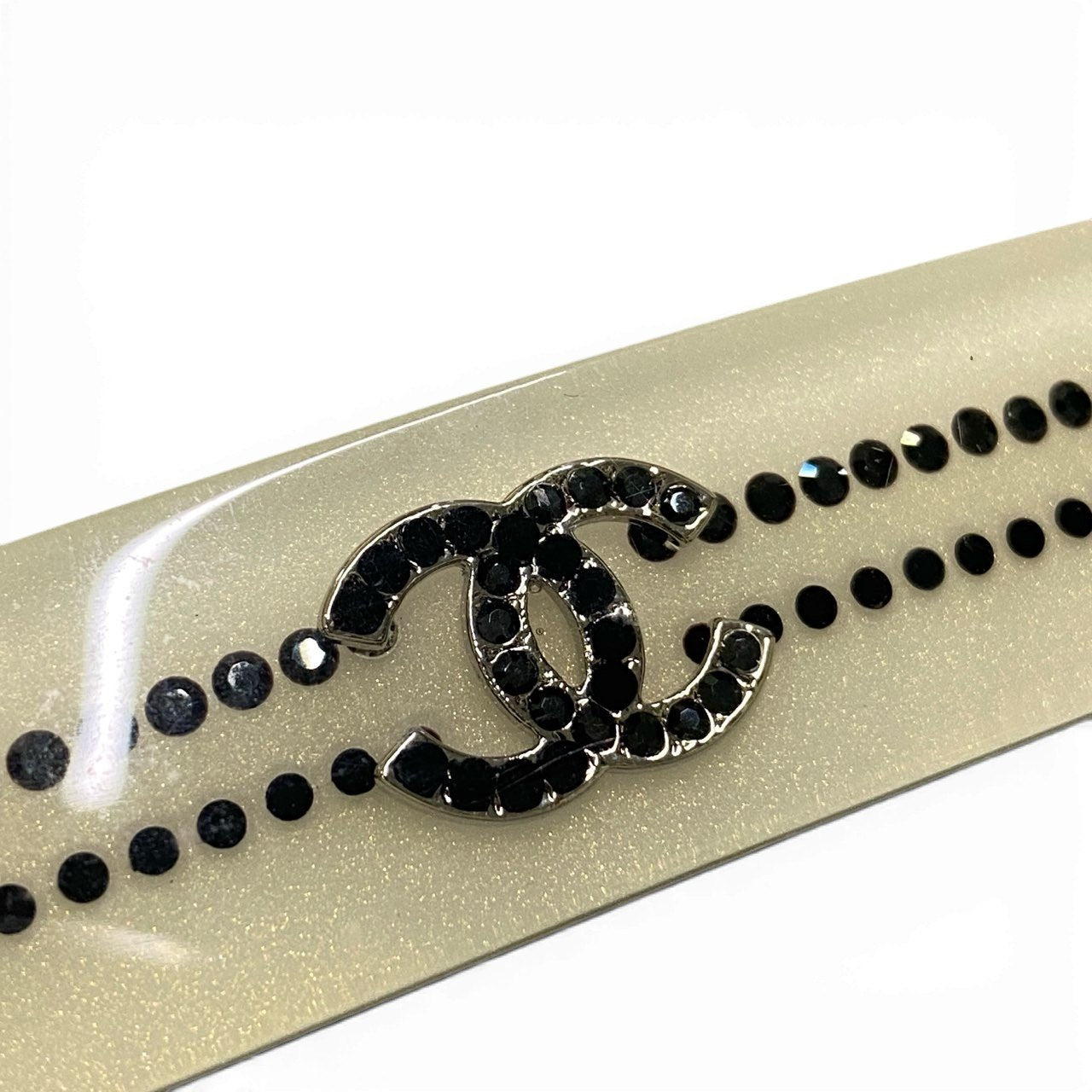 b15 CHANEL シャネル 2010 ココマーク バレッタ ヘアクリップ ヘアアクセサリー ホワイト系 レディースta1