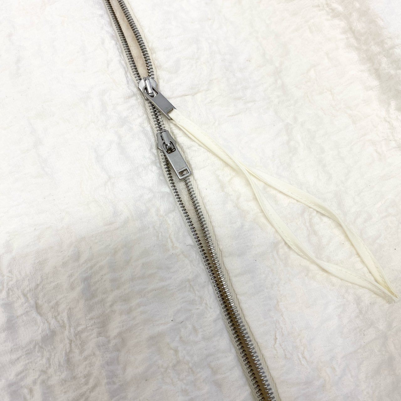 Ea28 JIL SANDER ジルサンダー 24SS ダブルジップジャケット シャツジャケット アウター J02DL0174 J20138 34サイズ ホワイト レディースu02t