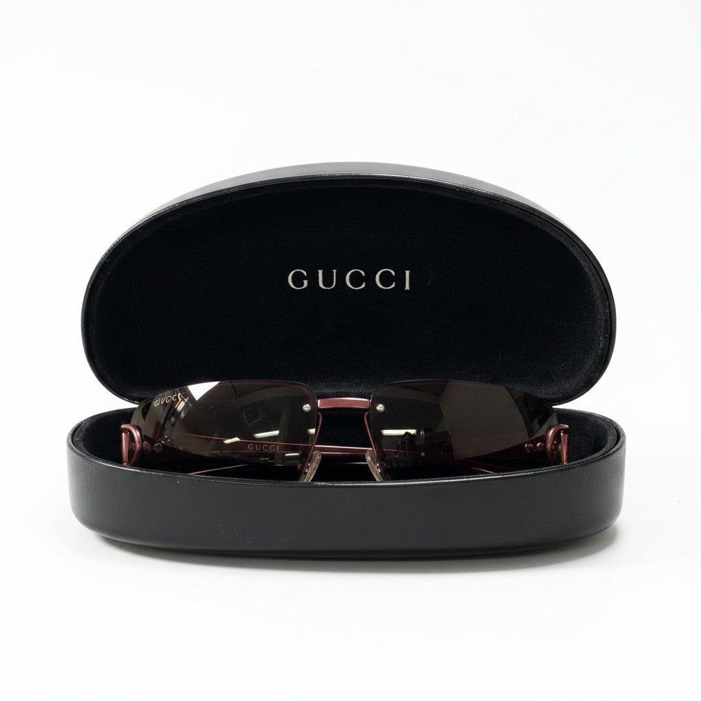 g31 GUCCI ホースビット リムレスサングラス アイウェア イタリア製 GG2744/F/S 62□15 130 ボルドー レディース 女性用ta1