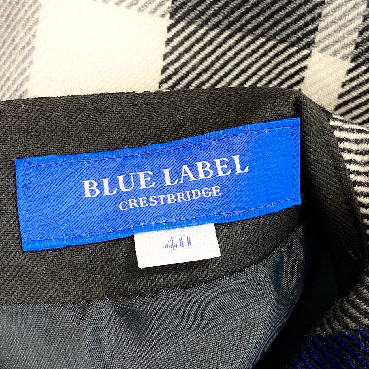 62g7 BLUE LABEL CRESTBRIDGE ブルーレーベル クレストブリッジ 七分袖 チェック柄ワンピース ウールワンピース サイズ40 マルチカラー レディース 女性用o07t