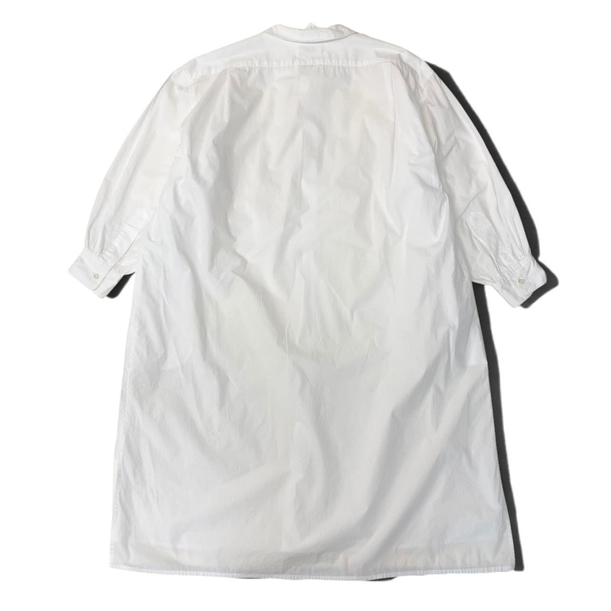 19i25 robe de chambre COMME des GARCONS コムデギャルソン 長袖シャツワンピース コットンシャツ 白シャツ ロングシャツワンピース ホワイト 綿100％ レディース 女性用u02t