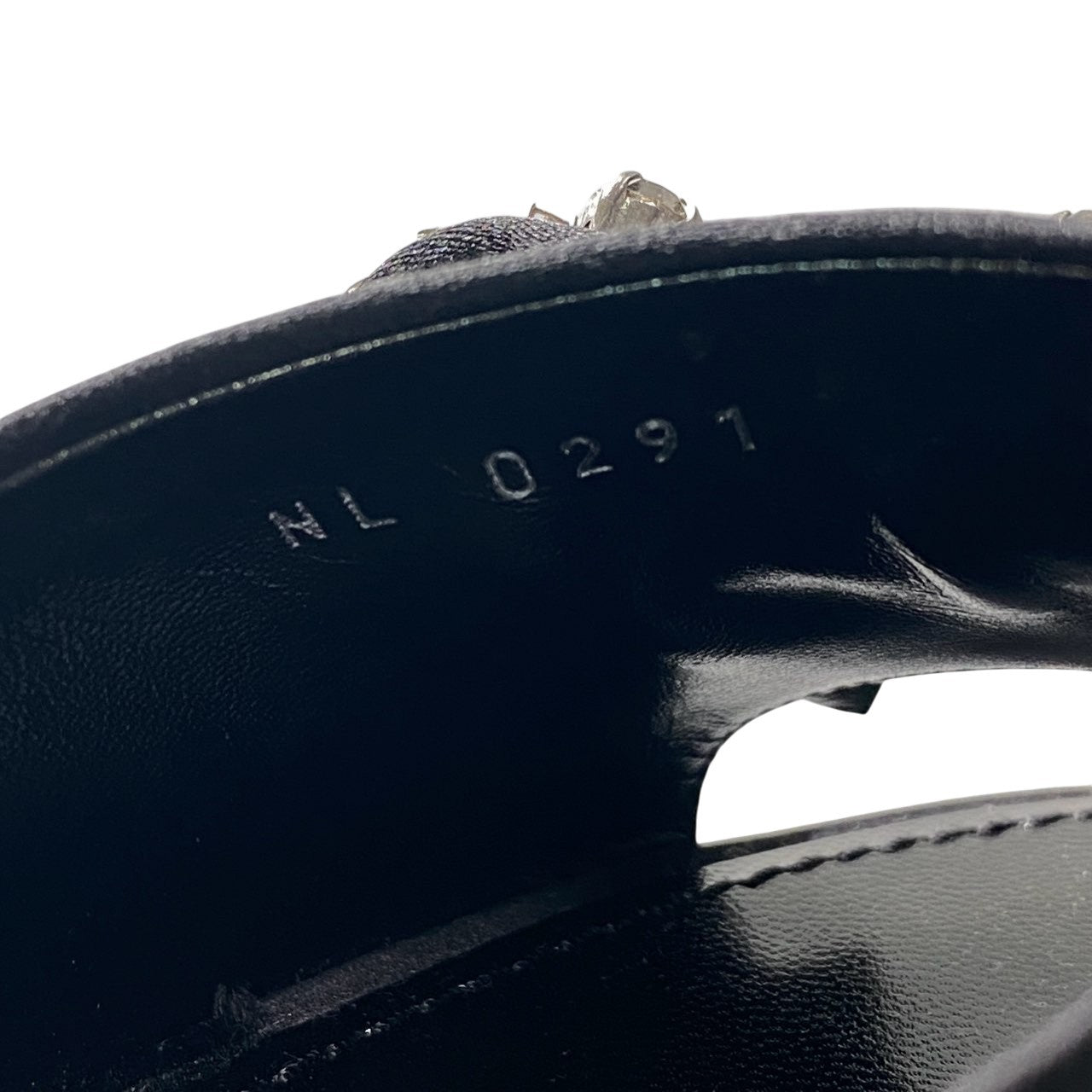 c17 【未使用】LOUIS VUITTON ルイヴィトン ビジュー×ラインストーン ディーヴァ ラインミュール サンダル サイズ36 ブラック サテンk02i