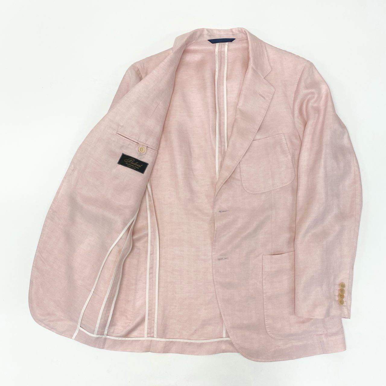 59k1 BELVEST ベルベスト イタリア製 テーラードジャケット ブレザー G10244 48 ピンク シルク リネン メンズo07t