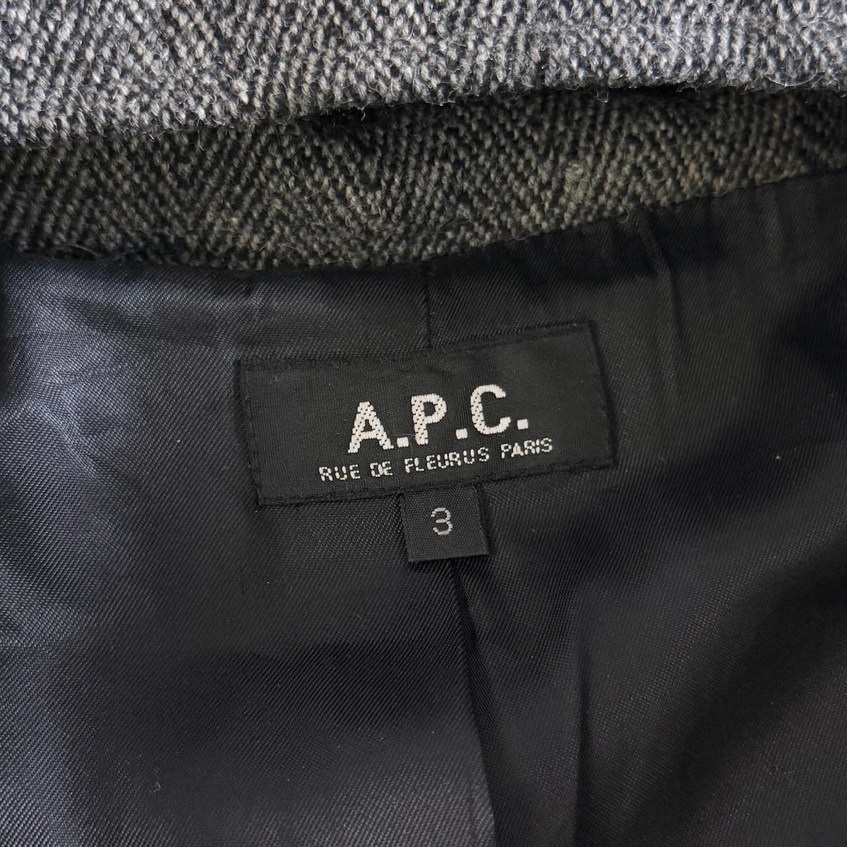 62j29 A.P.C. アーペーセー フランス製 フーデットコート ウールブレンド サイズ3 グレー系 メンズu02t