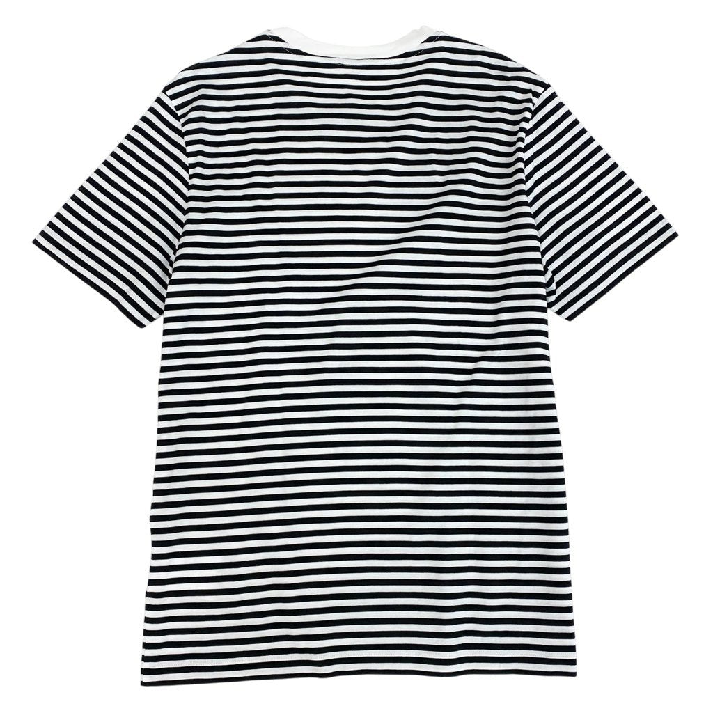 13l27【美品】MONCLER モンクレール 半袖Tシャツ ボーダー 2020 胸元ロゴ G10918C7E010 829GR Sサイズ ホワイト ブラック メンズk02i