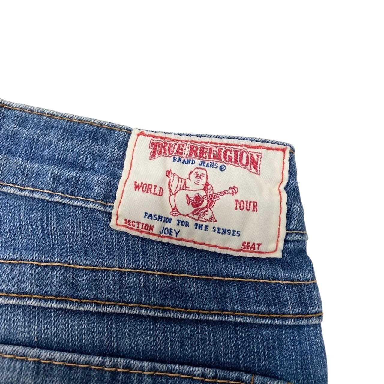 55h9 TRUE RELIGION トゥルーレリジョン フレア デニムパンツ ストレッチ サイズ24 インディゴ レディースu02t