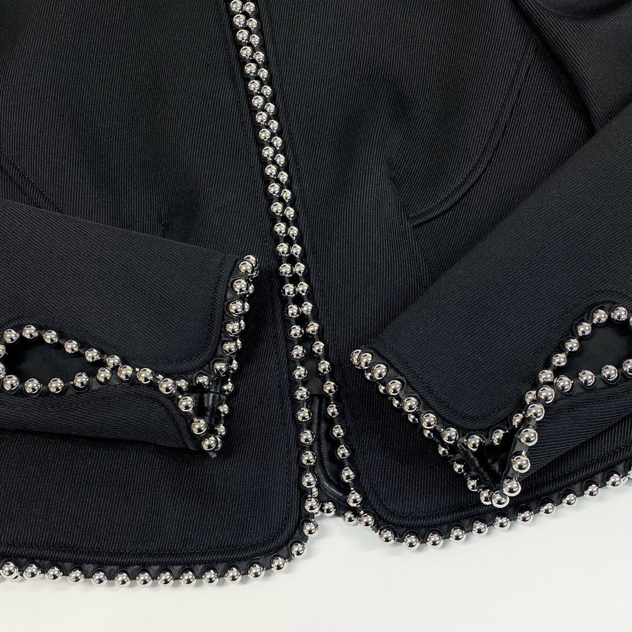 Ab9 《タグ付》 ALEXANDER WANG アレキサンダーワン ボールチェーン デザインジャケット クロップドジャケット 4 ブラック レディースk02i