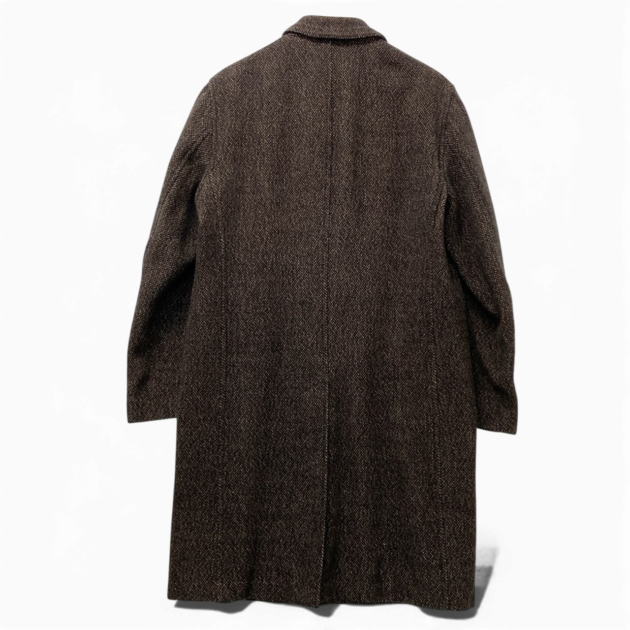 24b13 【美品】BARNEYS NEWYORK バーニーズニューヨーク ツイードステンカラーコート ロングコート VESTIMENTA ブラウン メンズ 男性用u02t