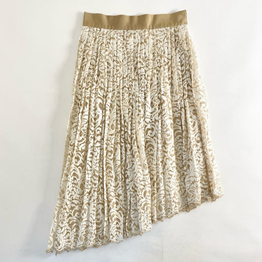 19d4 ADORE アドーア アシンメトリー レーススカート 38 ベージュ ホワイト 日本製 ボトムス SKIRT  春夏