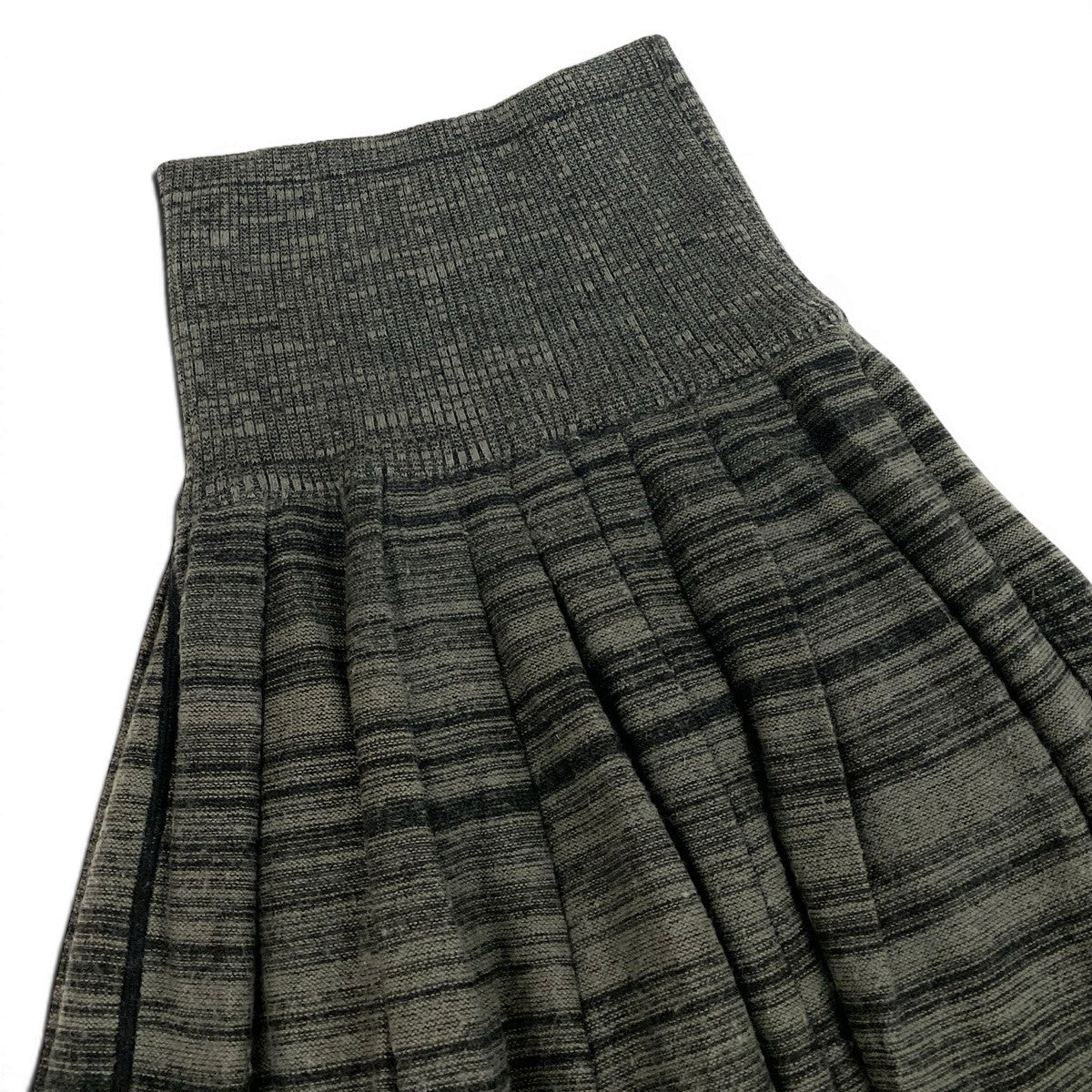 Ag10 issey miyake イッセイミヤケ 70's ニットスカート ロングスカート ボーダー グレー系 レディースk02i