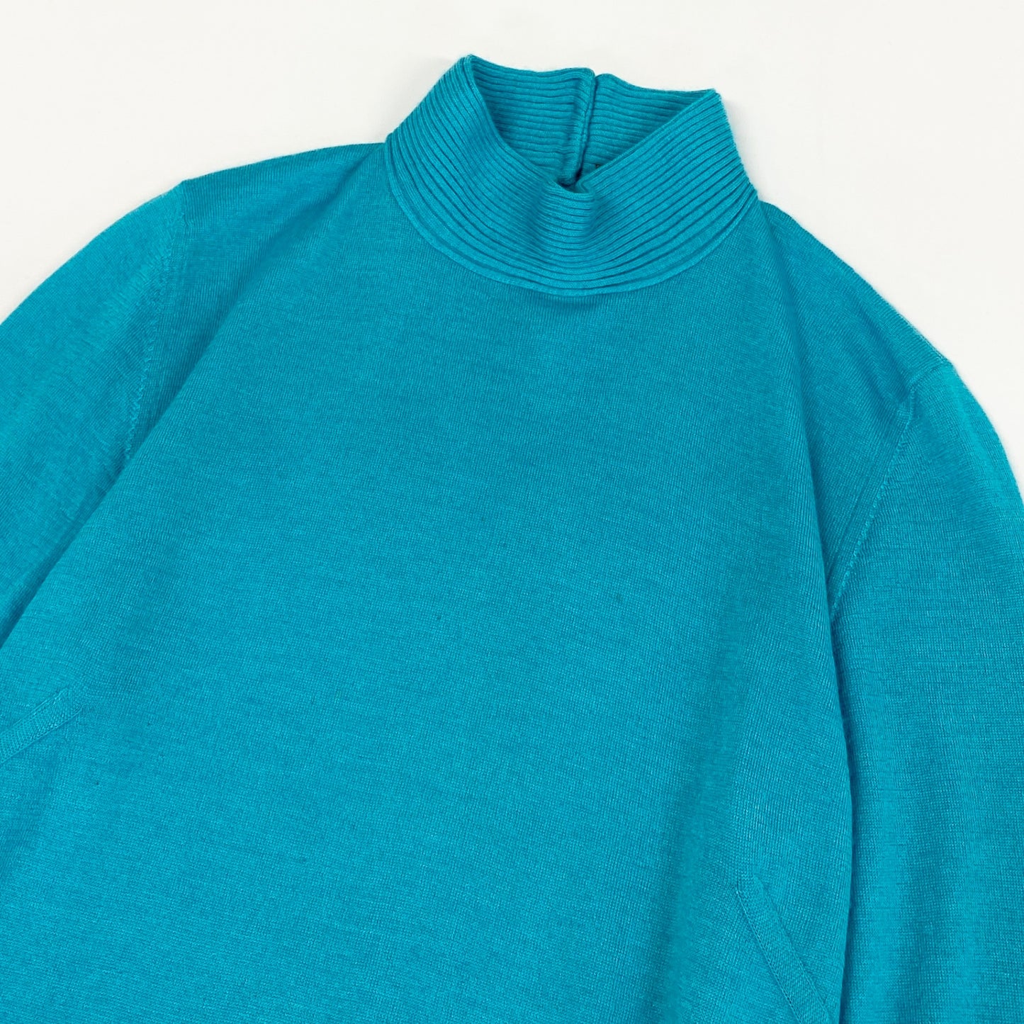 56h1 MISSONI ミッソーニ カシミヤ タートルネックニット セーター 42 ブルー カシミヤ70％ シルク30％ イタリア製 CASHMERE KNIT SWEATERt18r