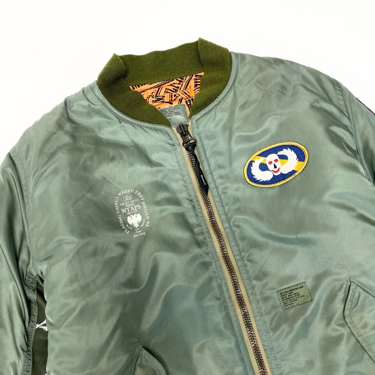 80c10 WTAPS ダブルタップス MA-1 フライトジャケット RED DAWN 刺繍 アウター GWDT-JK-M01 カーキ ナイロン100％ メンズ 男性用o07t