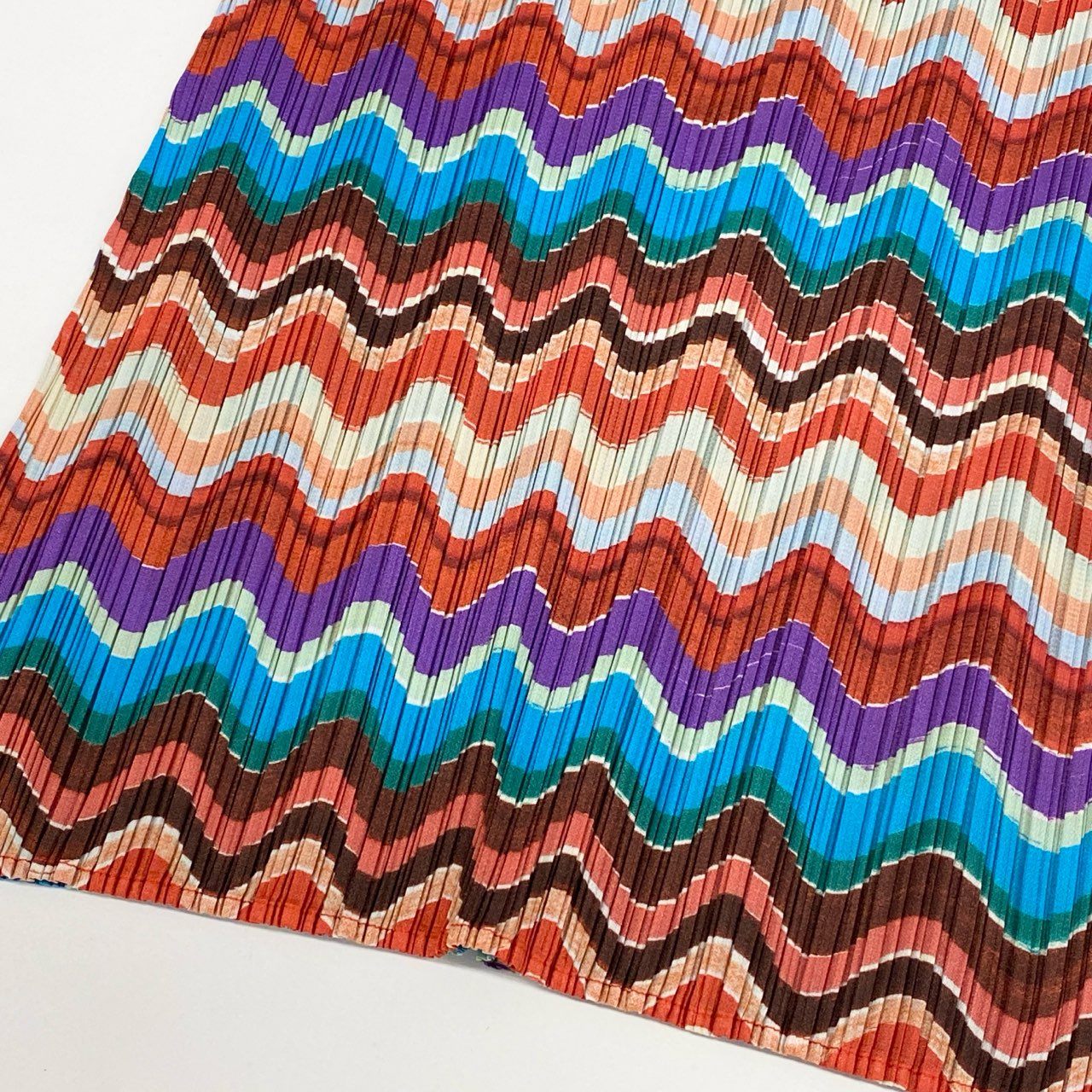 Aa7 【美品】 PLEATS PLEASE プリーズプリーツ イッセイミヤケ 半袖ワンピース プリーツ ボーダー柄 PP83-JH724 3 オレンジ系 レディース 女性用k02i