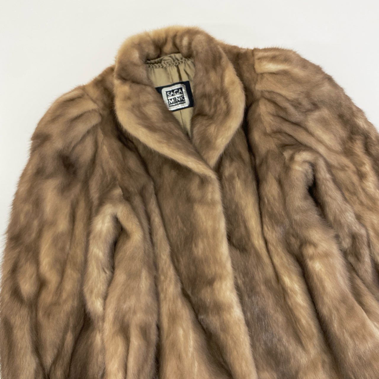 78a24 SAGA MINK サガミンク 銀サガ パステルミンク ロングコート サイズ11 茶系 最高級本毛皮 Mink Fur Coatt18r