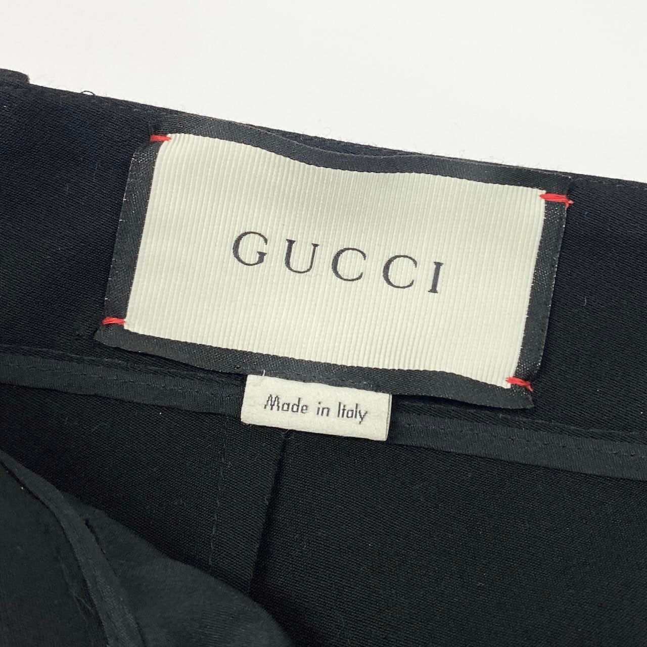 Id23 GUCCI グッチ 裾ジップ テーパードパンツ シェリーライン ストレッチ素材 サイズ36 ブラック レディース 女性用o07t