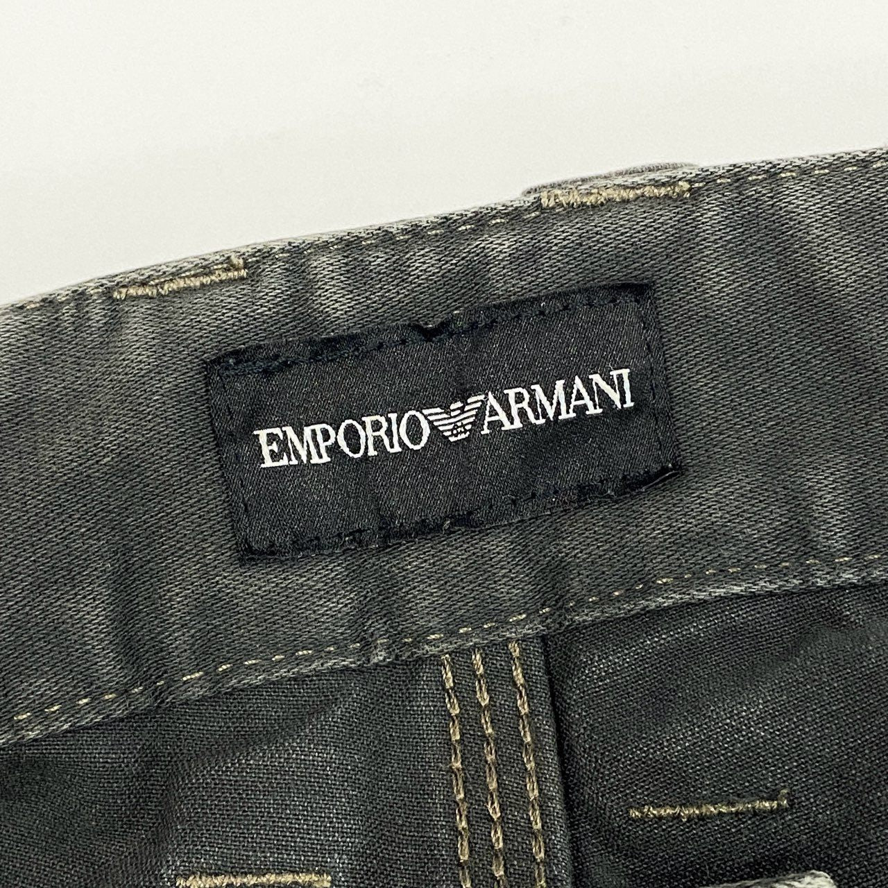 69k7 EMPORIO ARMANI エンポリオアルマーニ ワークパンツ カーゴパンツ パンツ ボトム レザーポケット  2062 7320 38サイズ カーキ メンズu02t