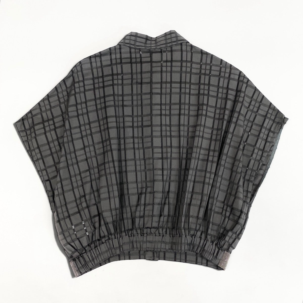 43i15 【極美品】FABIANA FILIPPI ファビアナフィリッピ 近年 シャツブルゾン シャツブラウス チェック柄 36サイズ グレー レディース 女性用u02t