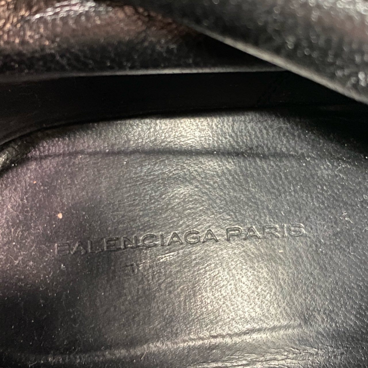 2j11 BALENCIAGA バレンシアガ サイドジップ ロングブーツ パテントレザー エナメル 38 1/2 ブラック イタリア製 シューズ