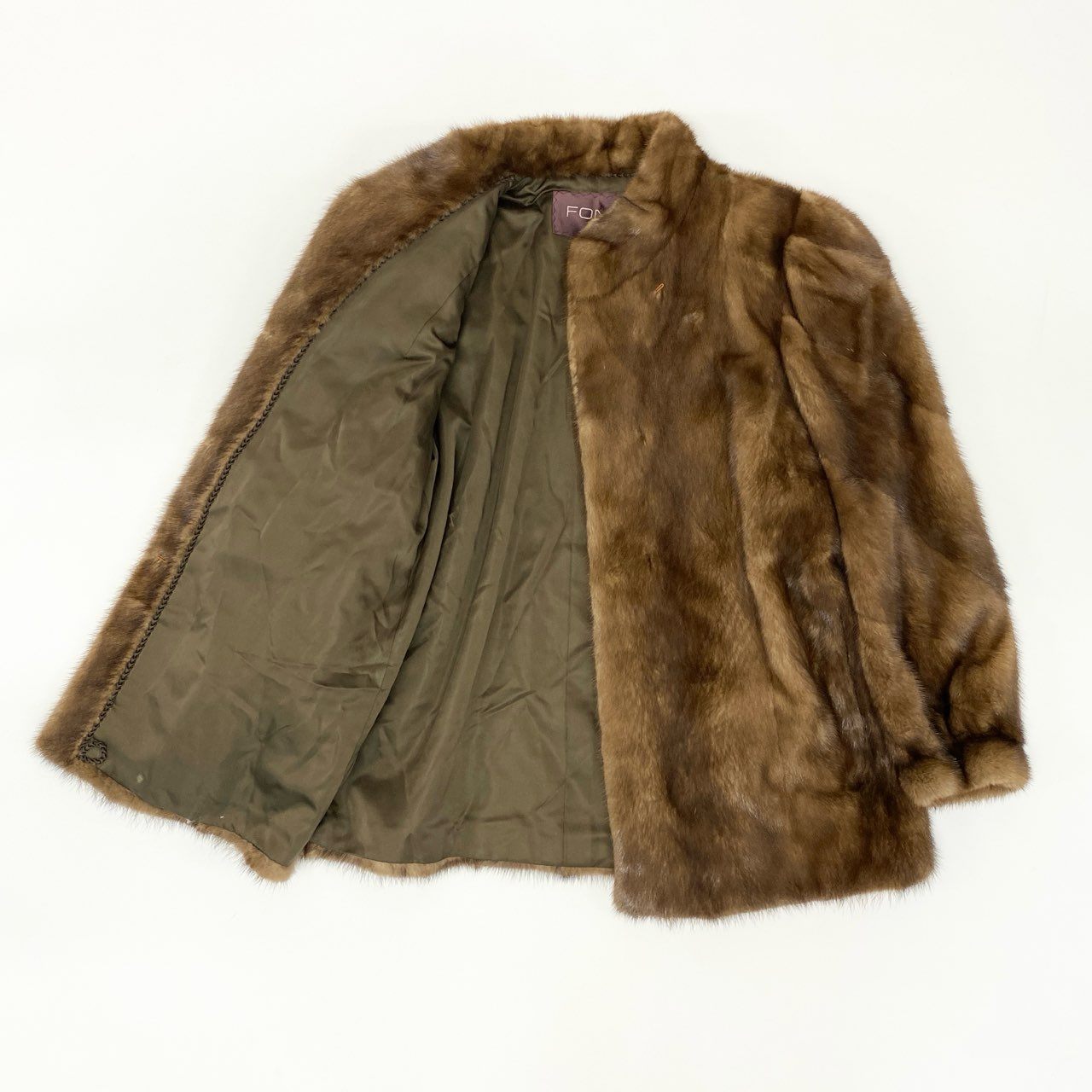 80i29 FOND MOONBAT ムーンバット デミバフ ミンクファー コート 11 M～L相当 ブラウン 本毛皮 MINK FURt18r