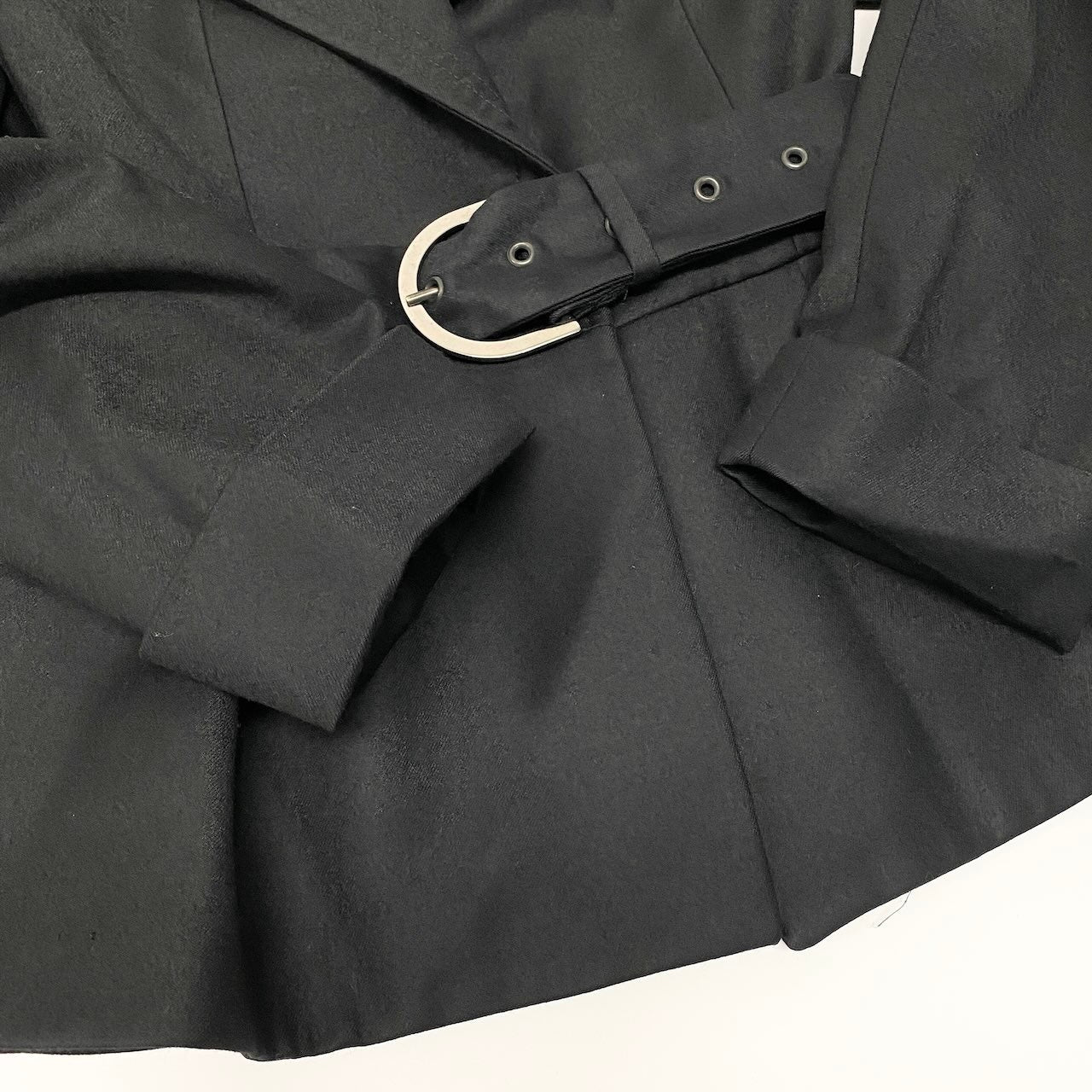 53c10 STELLA McCARTNEY ステラマッカートニー 2005 アーカイブ ウエストシェイプ ベルテッドジャケット ショートコート 40 ブラック ウールu02t