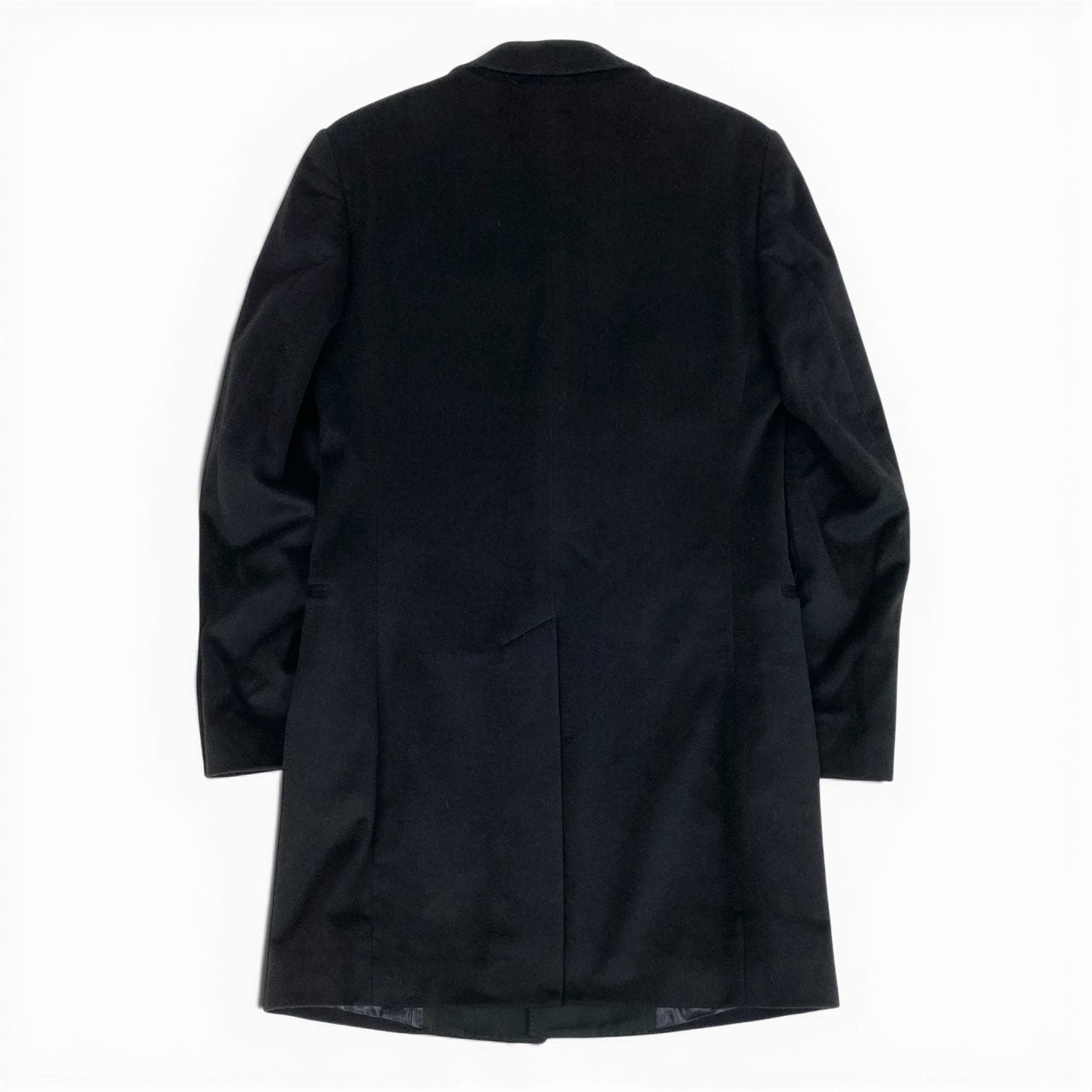 37L23 【美品】ALBERTO BRESCI アルベルト ブレーシ チェスターコート ロングコート LUIGUI BIANCHI MANTOVA カシミヤ混 イタリア製 7033 44R ブラック メンズo07t