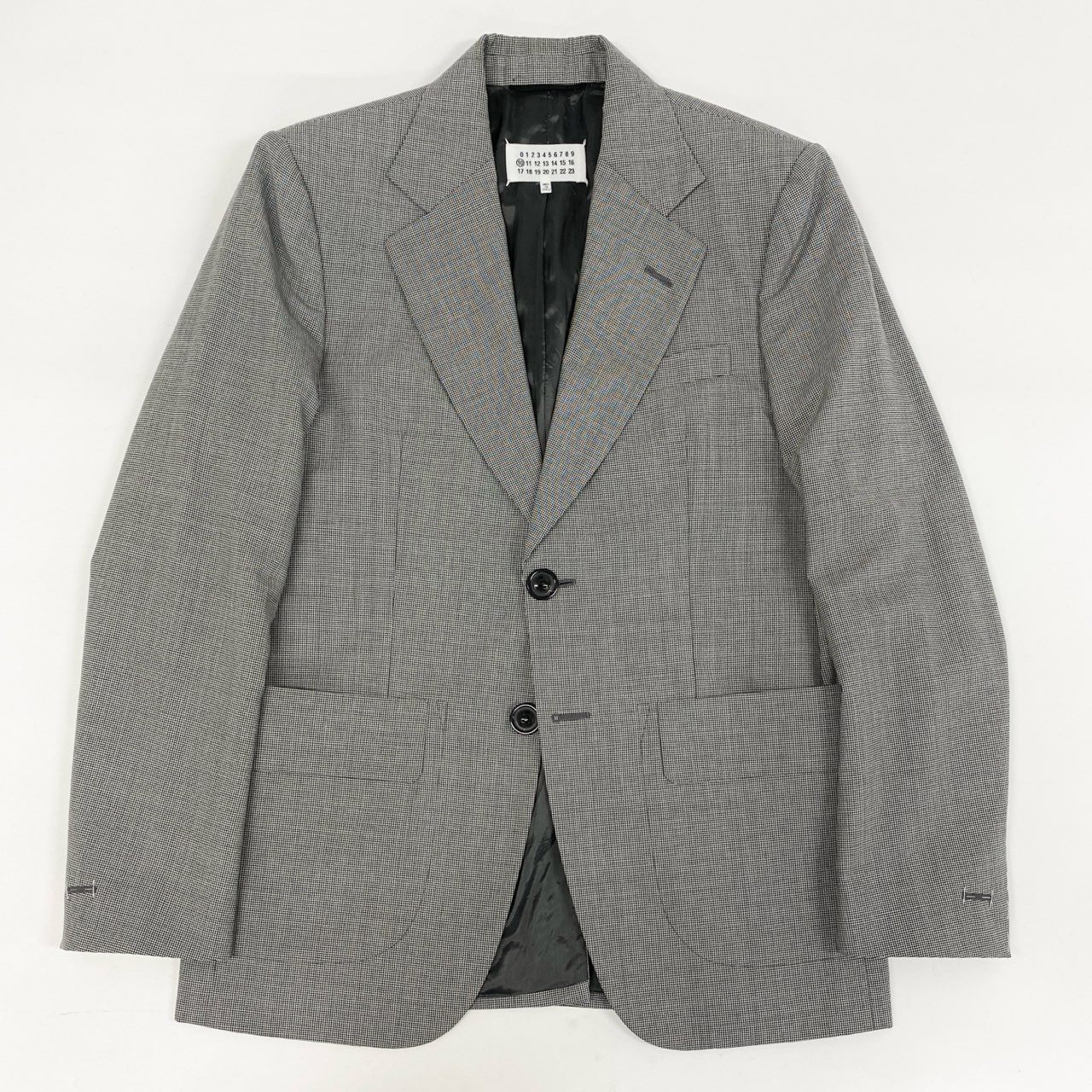 74i8 Maison Margiela メゾンマルジェラ 21SS 2B テーラードジャケット ブレザー 千鳥格子柄 イタリア製 S50BN0469 48 M-Lサイズ相当 グレー ウール メンズo07t