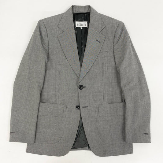 74i8 Maison Margiela メゾンマルジェラ 21SS 2B テーラードジャケット ブレザー 千鳥格子柄 イタリア製 S50BN0469 48 M-Lサイズ相当 グレー ウール メンズo07t