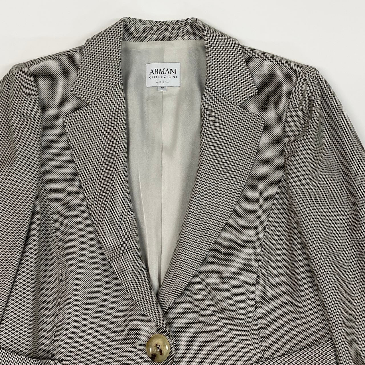e11 ARMANI COLLEZIONI テーラードジャケット フォーマルジャケット イタリア製 40サイズ グレー系 レディース 女性用k02i