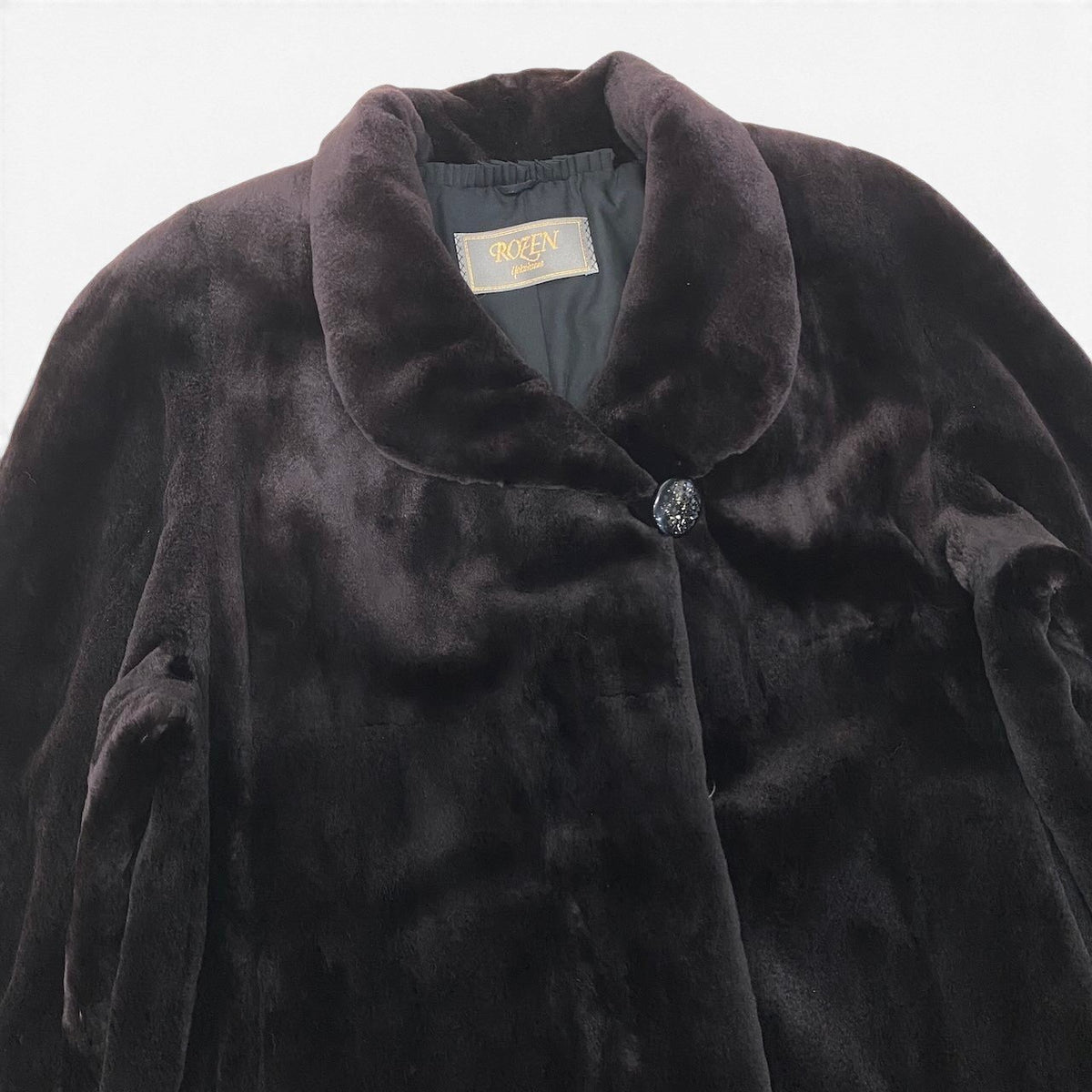 58i20 ROZEN シェアードミンク ロングコート サイズF ダークブラウン 本毛皮 Shared Mink Fur Long Coat リアルファーt18r