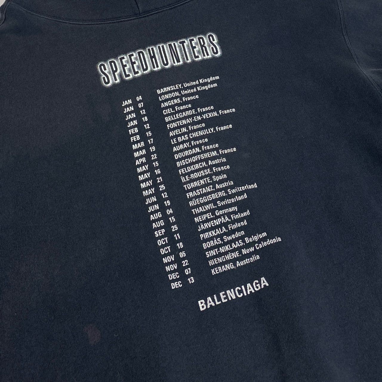 30a9 BALENCIAGA バレンシアガ SPEEEDHUNTERS スピードハンターズ オーバーサイズ パーカー フーディー 長袖 メンズ 紳士服 XS グレー系o07t