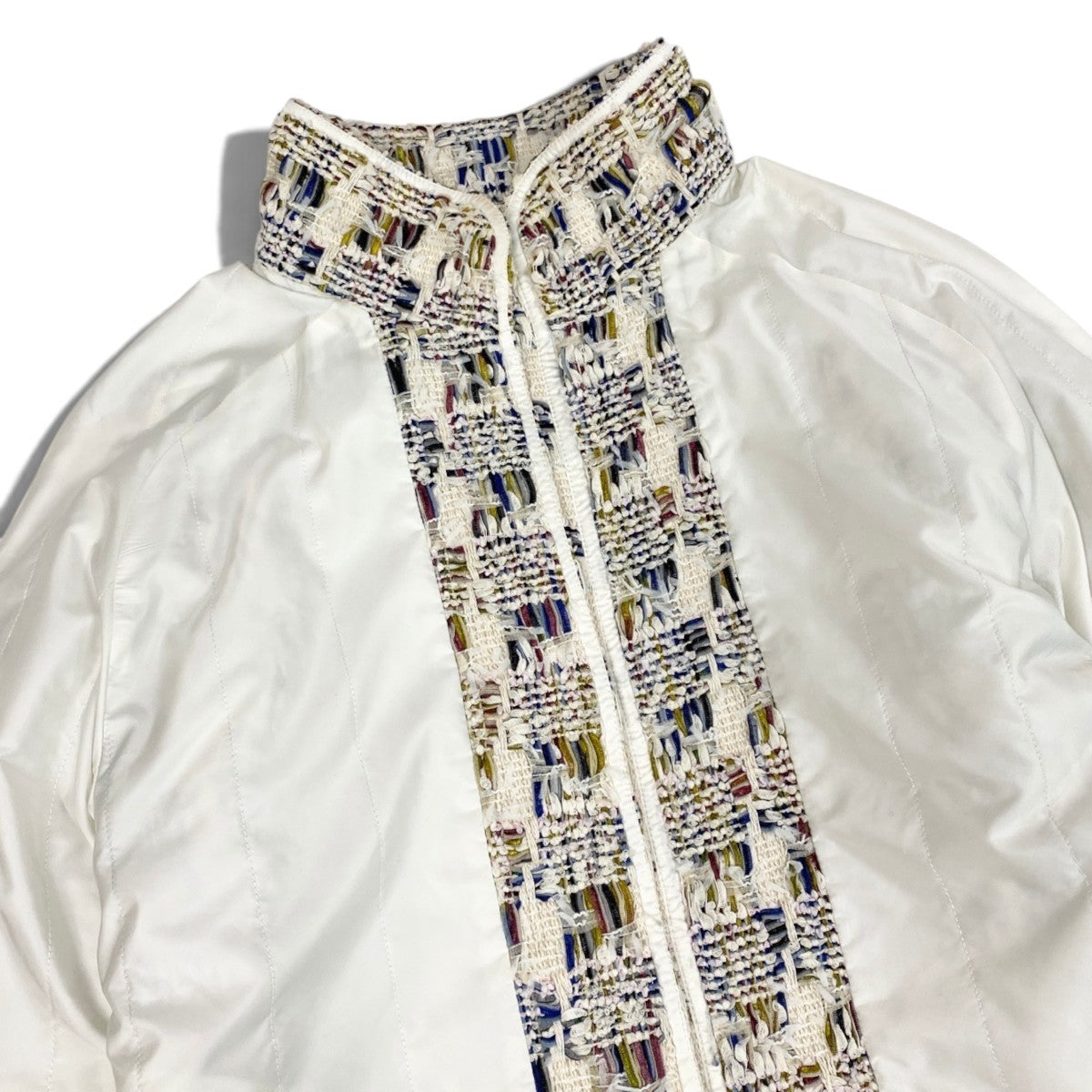 h31 【美品】CHANEL ファンシーツイード リバーシブル オーバージャケット P58258 38サイズ マルチカラー レディース 女性用k02i