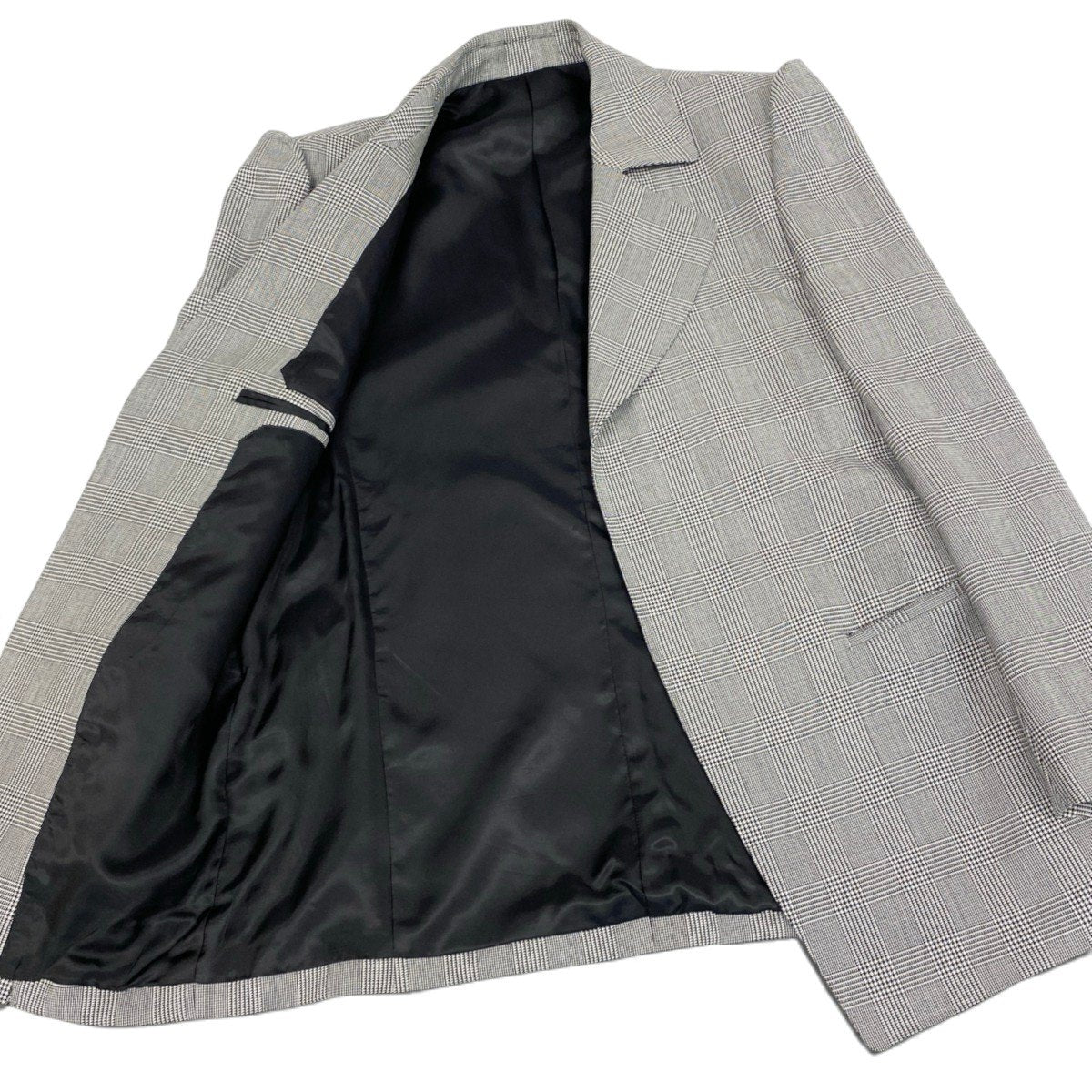 79j5 【美品】CLASS クラス テーラードジャケット グレンチェック ブレザー 日本製 2サイズ ウール100％ メンズ 男性用u02t