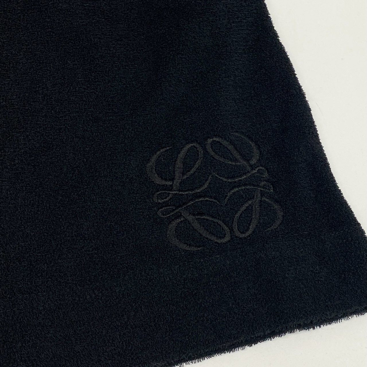 36b9 LOEWE ロエベ ハーフパンツ ボトムパンツ ブランドロゴ刺繍 イタリア製 Mサイズ ブラック コットン100％ レディース 女性用k02i
