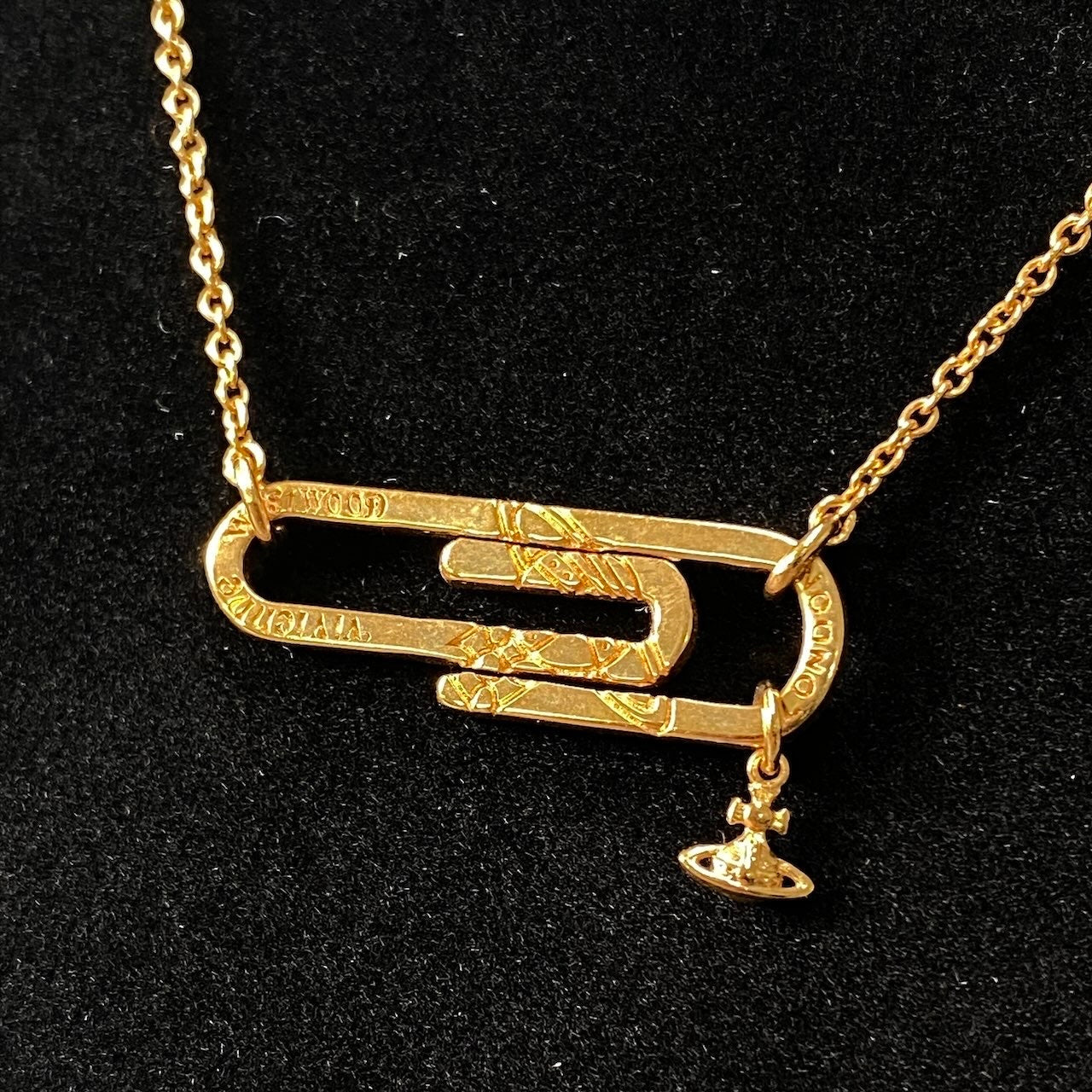 h11 《美品》 Vivienne Westwood ヴィヴィアンウエストウッド ORB クリップデザイン ラインストーン ネックレス ゴールド アクセサリーt18r