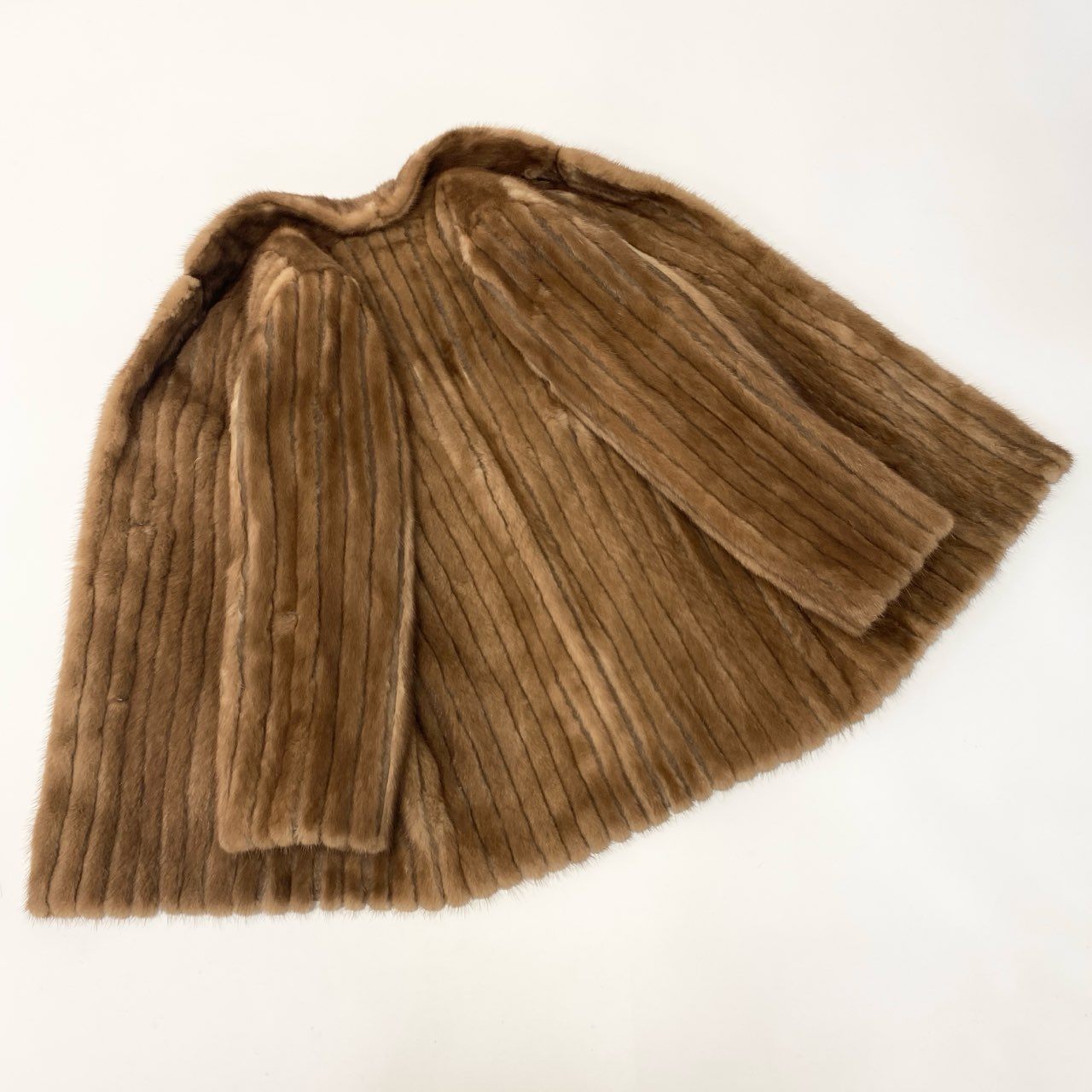 38c4 パステルミンク ファーコート サイズ9 ブラウン 本毛皮 Pastel Mink Fur Coat 毛質◎t18r