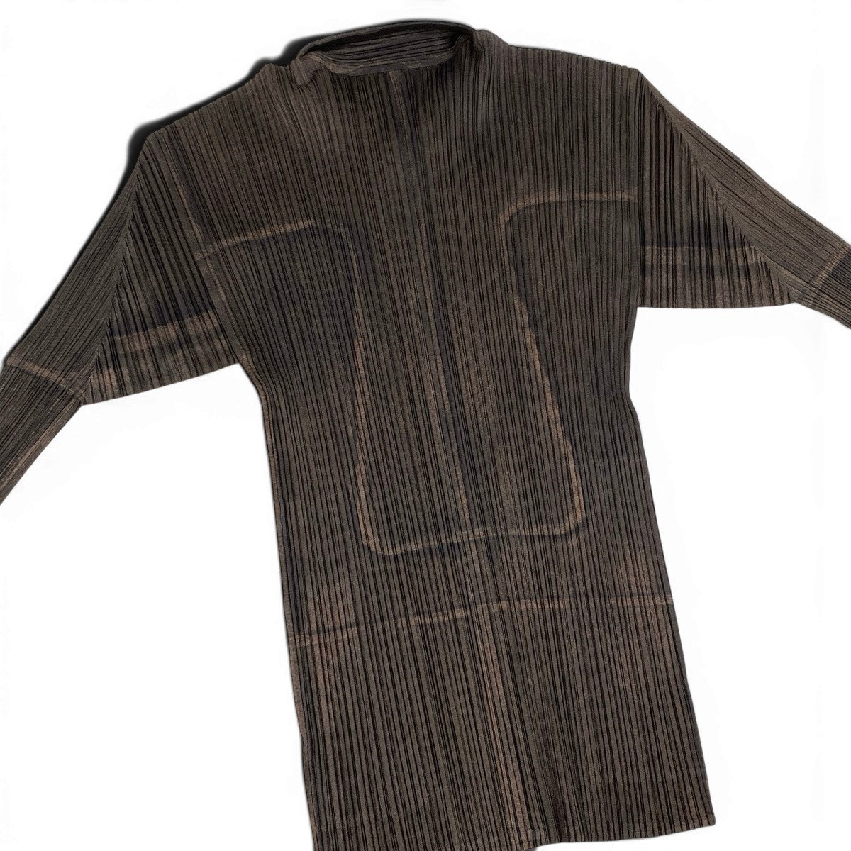 Ag10 【美品】 PLEATS PLEASE プリーツプリーズ セットアップスカート 転写 プリーツ加工 サイズ3 ブラウン系 ポリエステル100％ レディースt18r