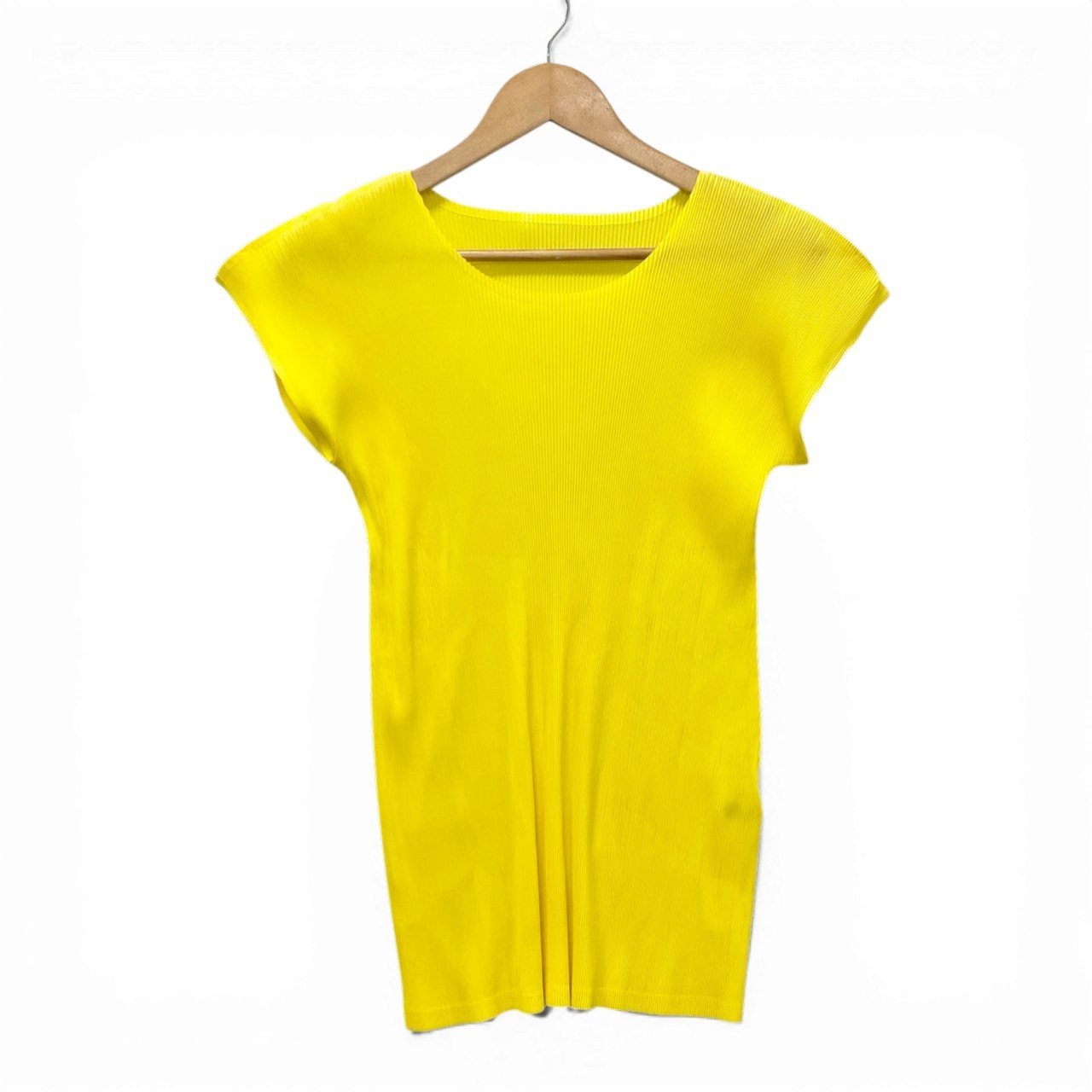 Ab13 PLEATS PLEASE プリーツプリーズ プリーツチュニックワンピース 半袖チュニック PP81FK332 3サイズ イエロー ポリエステル100％ レディース 女性用u02t