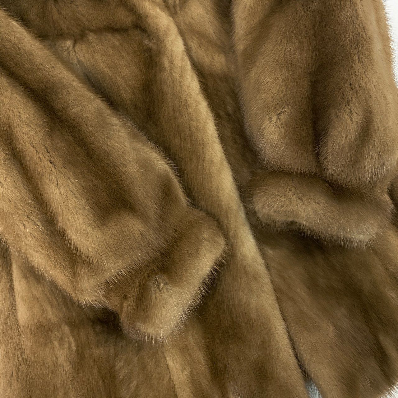 54L4 パステルミンク セミロングコート サイズ9号 茶系 本毛皮 MINK FUR リアルファー ポケット有 毛並み◎t18r